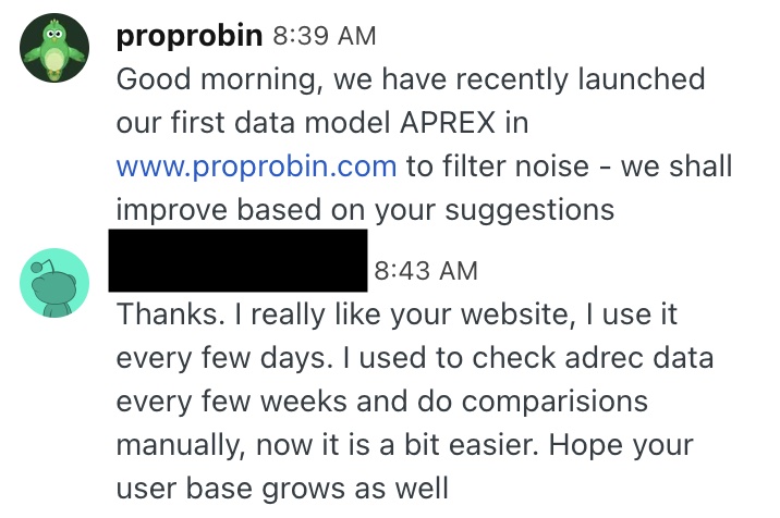 User feedback: use it every few days