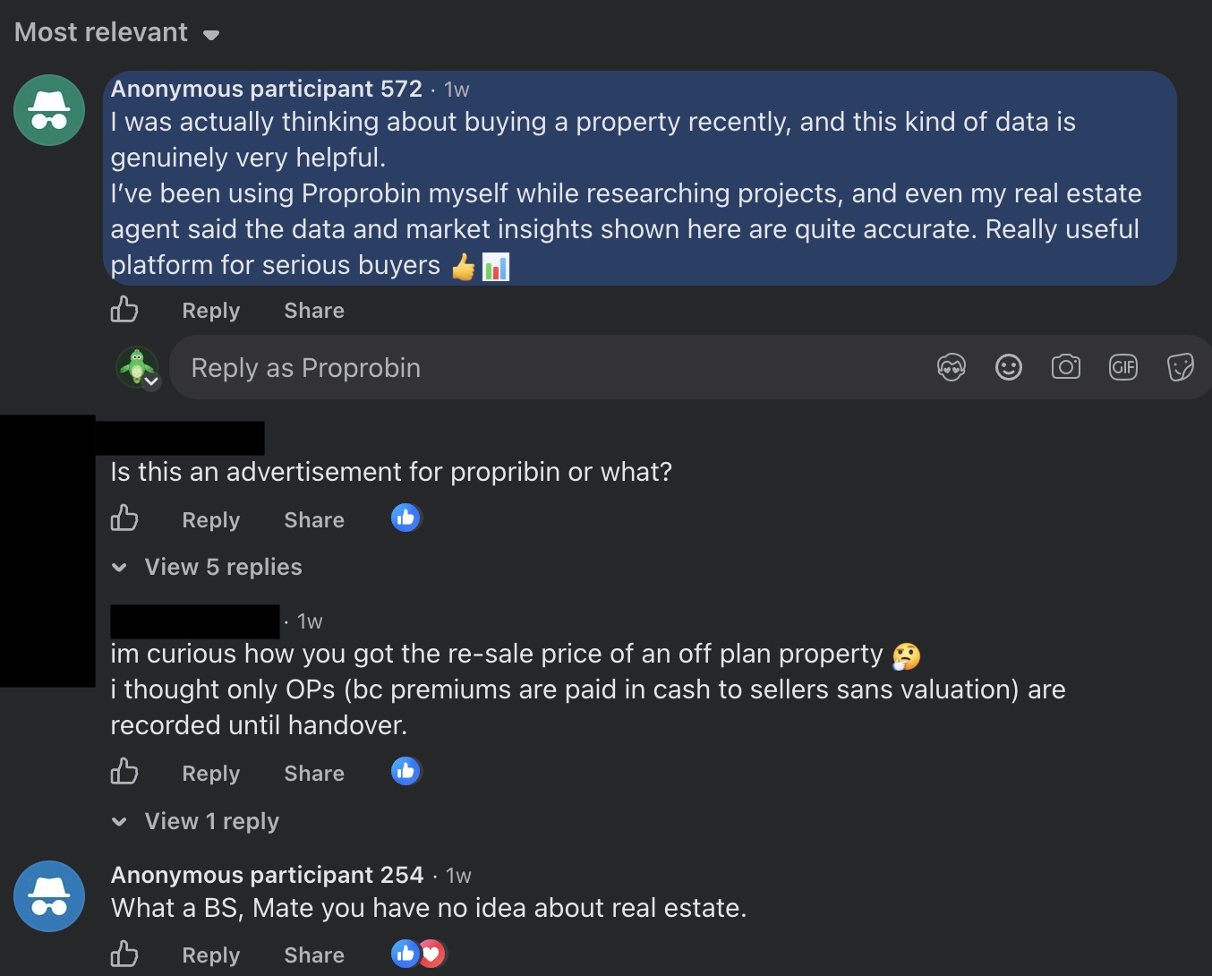 Community feedback: useful platform for serious buyers
